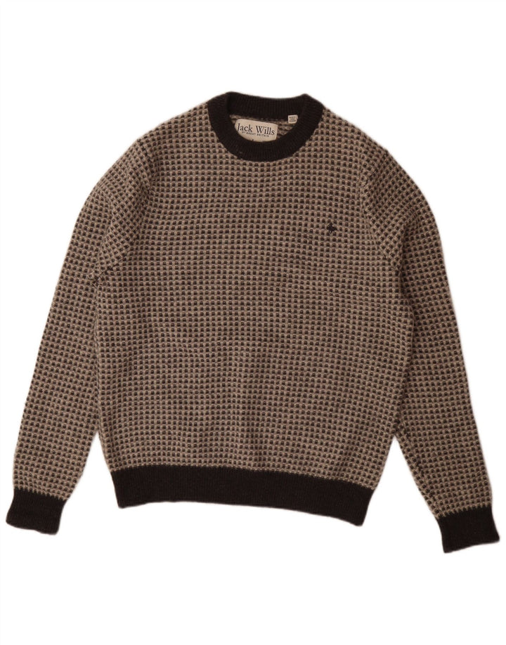 Maglione maglione girocollo da uomo Jack Wills XL lana screziata grigia