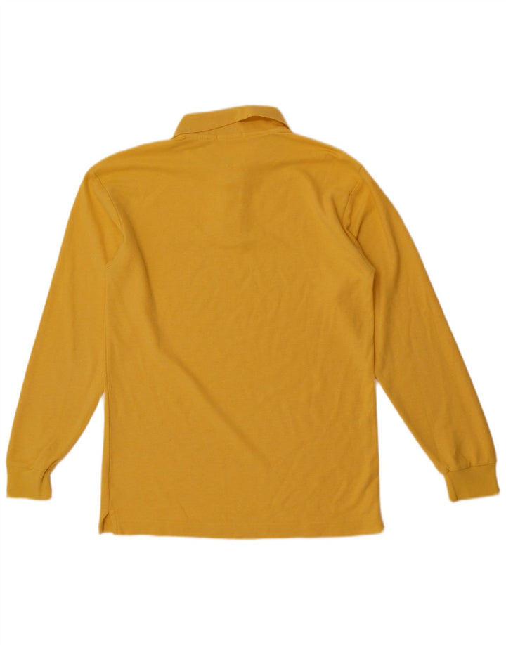 Polo da uomo a maniche lunghe Fila Small in cotone giallo