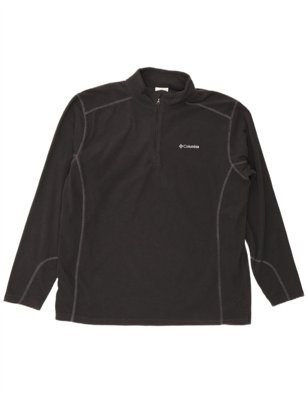 Maglione in pile Columbia da uomo con zip e collo XL in poliestere grigio