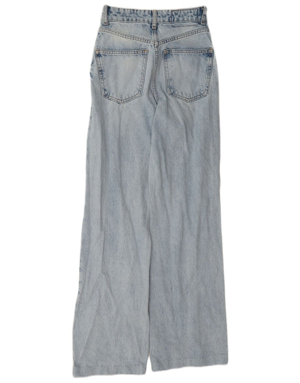 Jeans Zara da donna a gamba larga a vita alta EU 32 2XS W22 L30 cotone blu