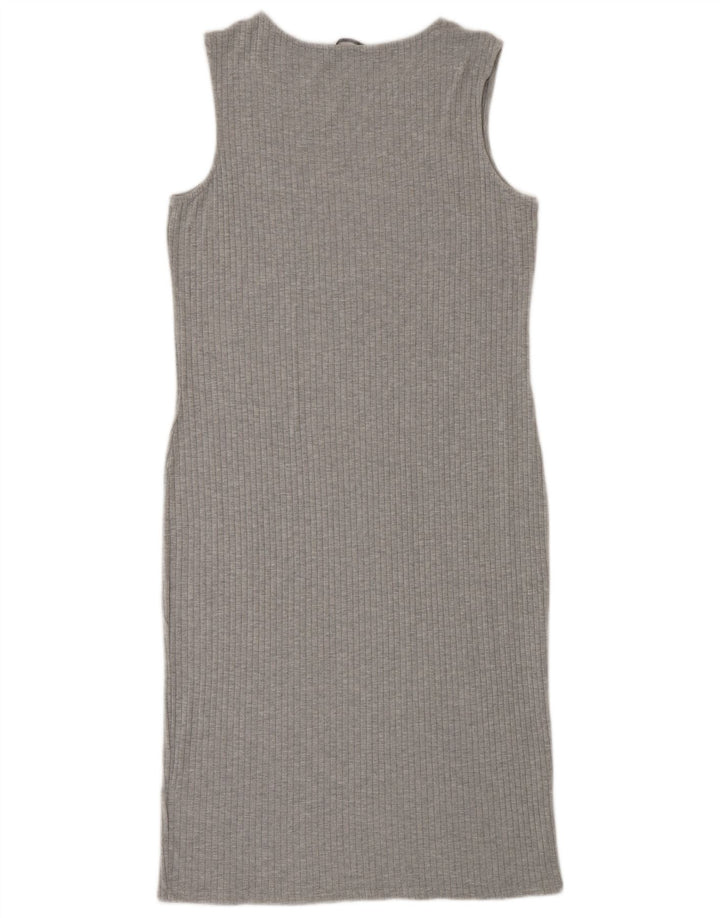 Abito aderente senza maniche da donna Marks & Spencer UK 12 Viscosa grigio medio