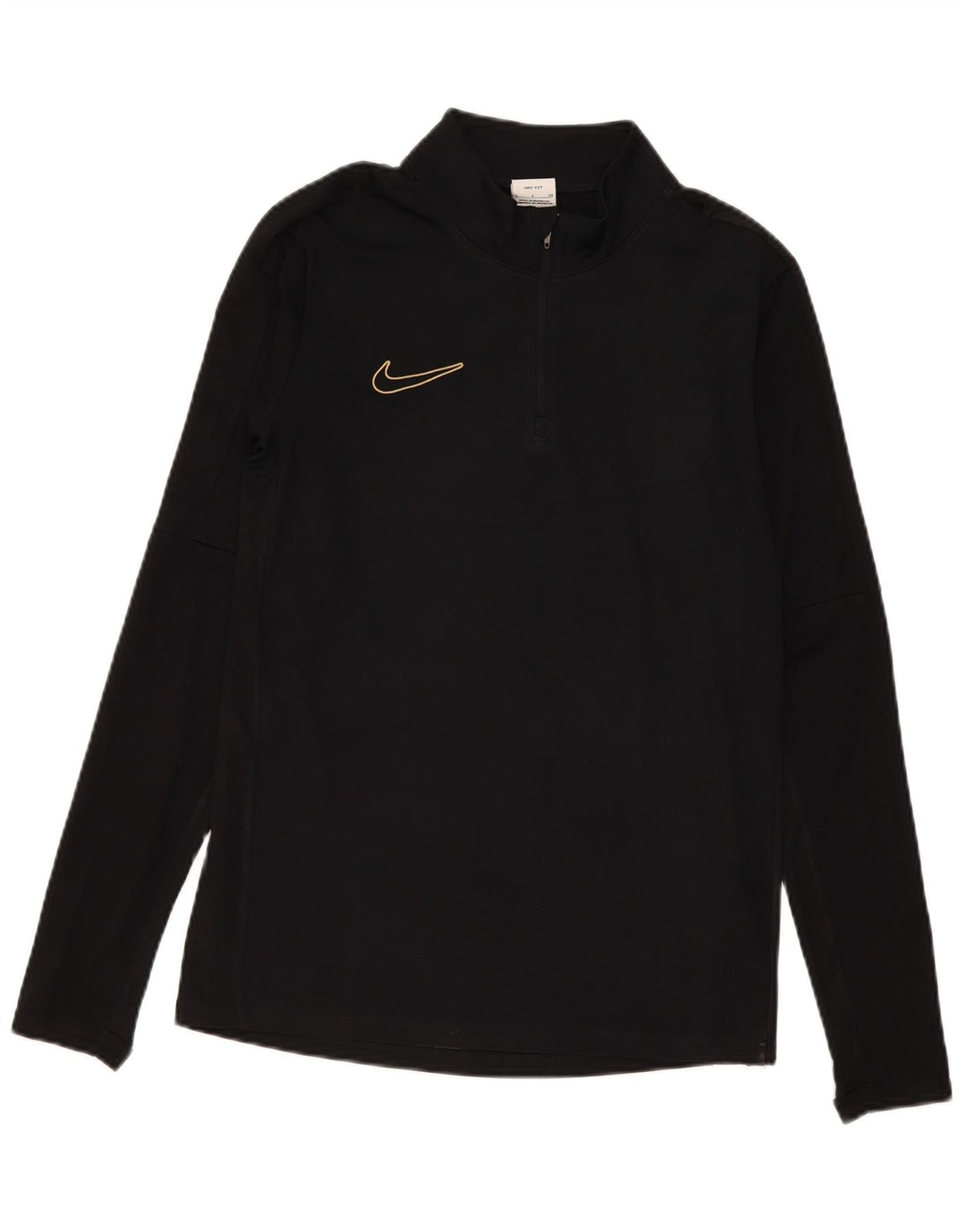Tuta da ginnastica Nike Dri Fit da uomo con collo e zip, piccola, in poliestere nero
