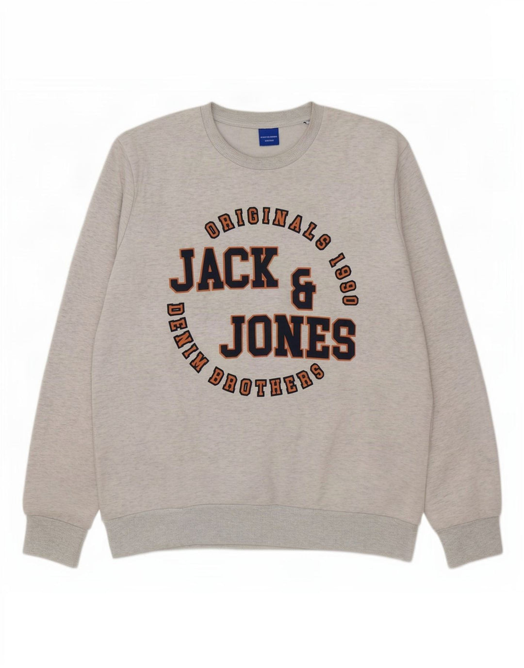 Jack & Jones Felpa grafica da uomo Maglione XL Cotone chiazzato grigio