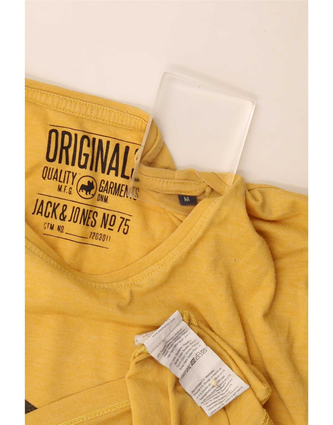 T-shirt grafica da uomo Jack & Jones Top in poliestere giallo medio