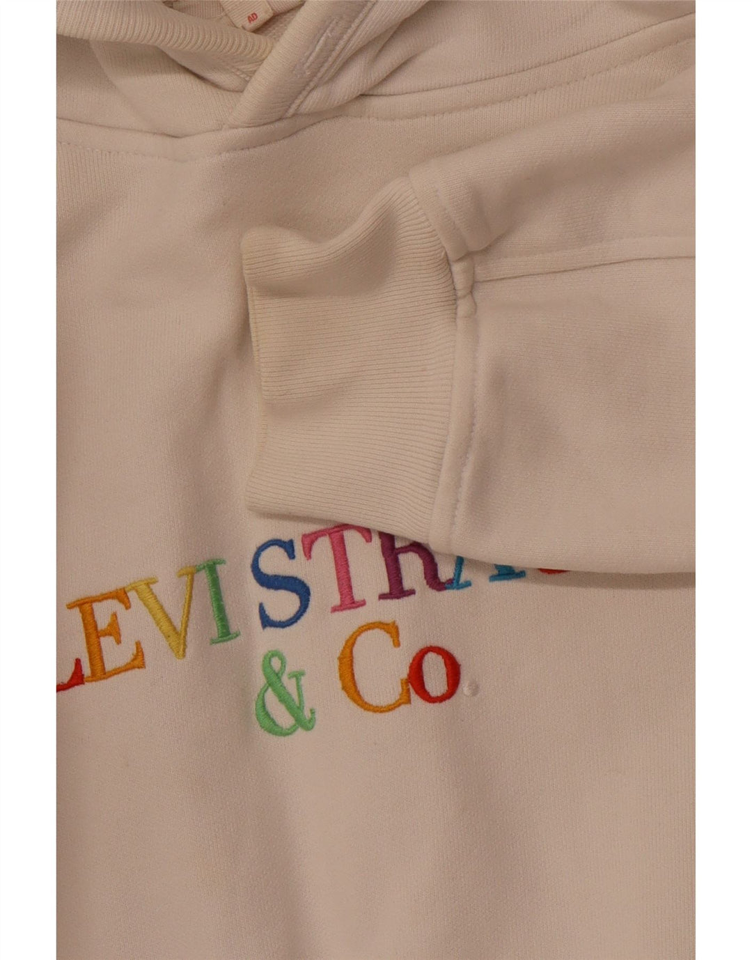 Maglione con cappuccio grafico oversize da donna LEVI'S UK 14 medio bianco sporco