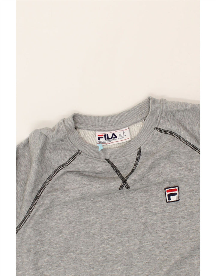 FILA Womens Sweatshirt Jumper UK 12 Medium Grey Cotton Vintage Fila and Second-Hand Fila from Messina Hembry 