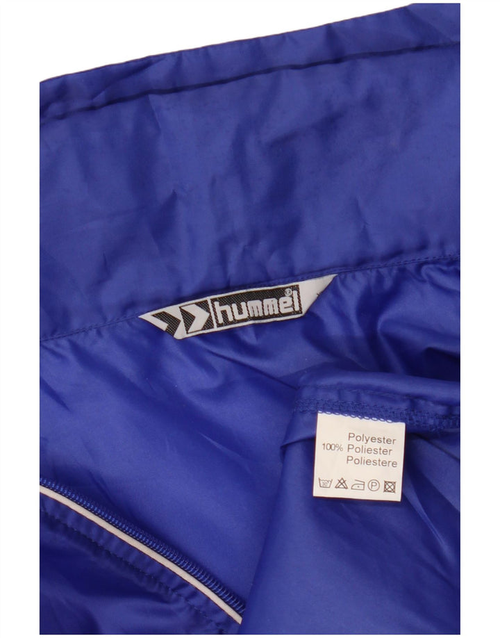 Giacca antipioggia da uomo con cappuccio grafico HUMMEL UK 42 XL poliestere blu