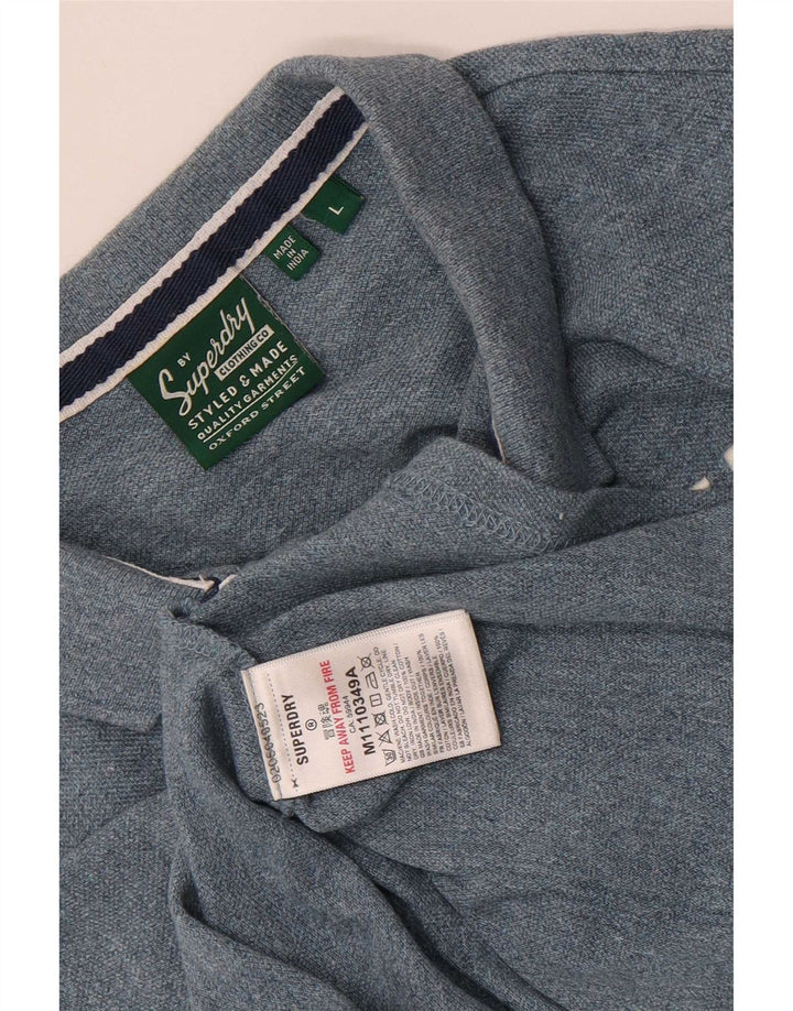 Polo grafica da uomo Superdry grande in cotone blu