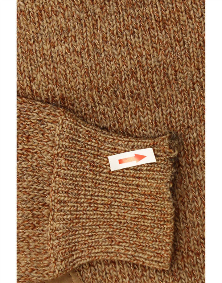 Maglione vintage da uomo girocollo, grande beige screziato