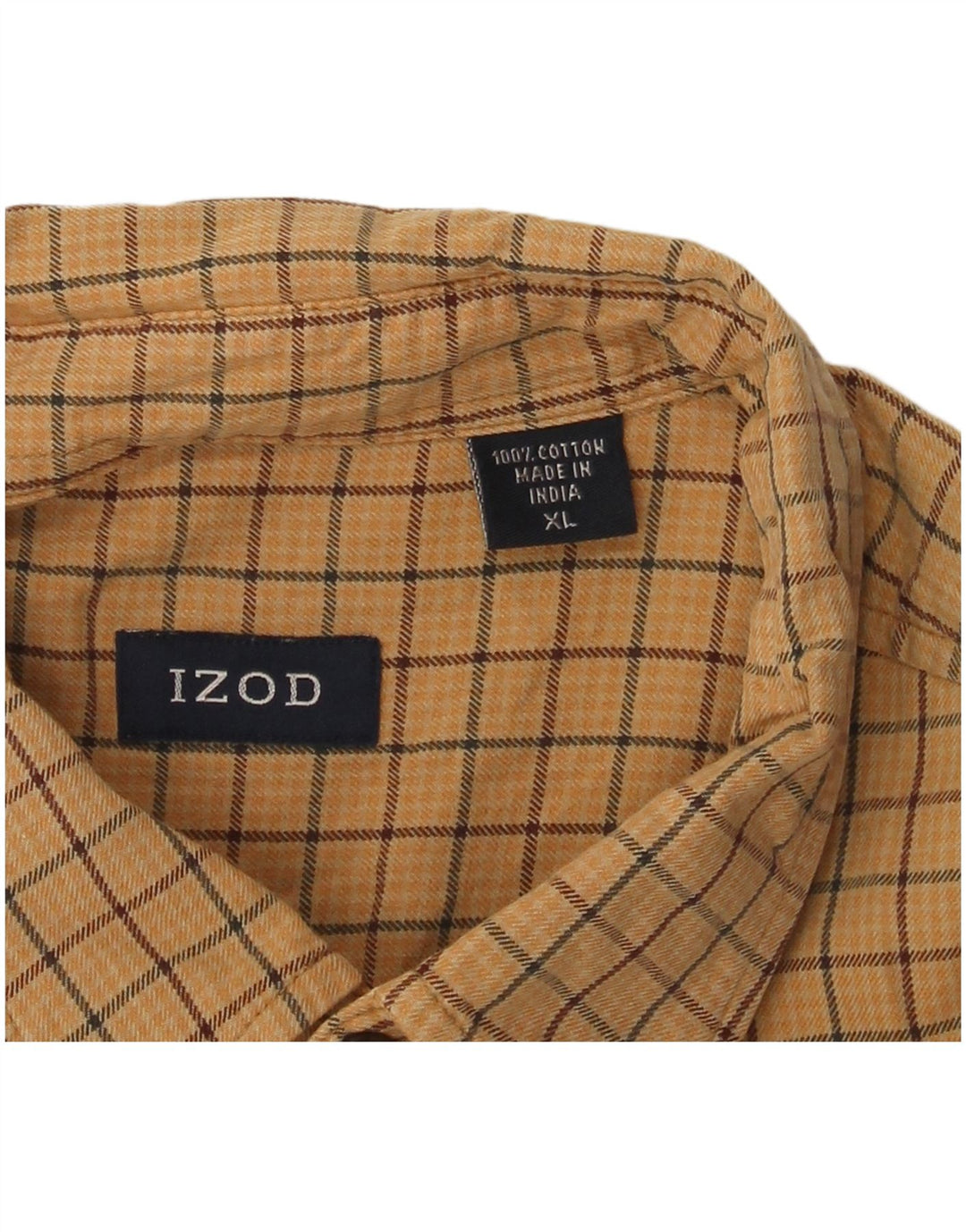 Camicia in flanella da uomo IZOD XL in cotone a quadri gialli