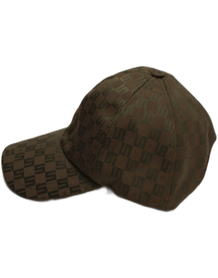 SISLEY Mens Abstract Pattern Baseball Cap One Size Khaki Geometric Classic