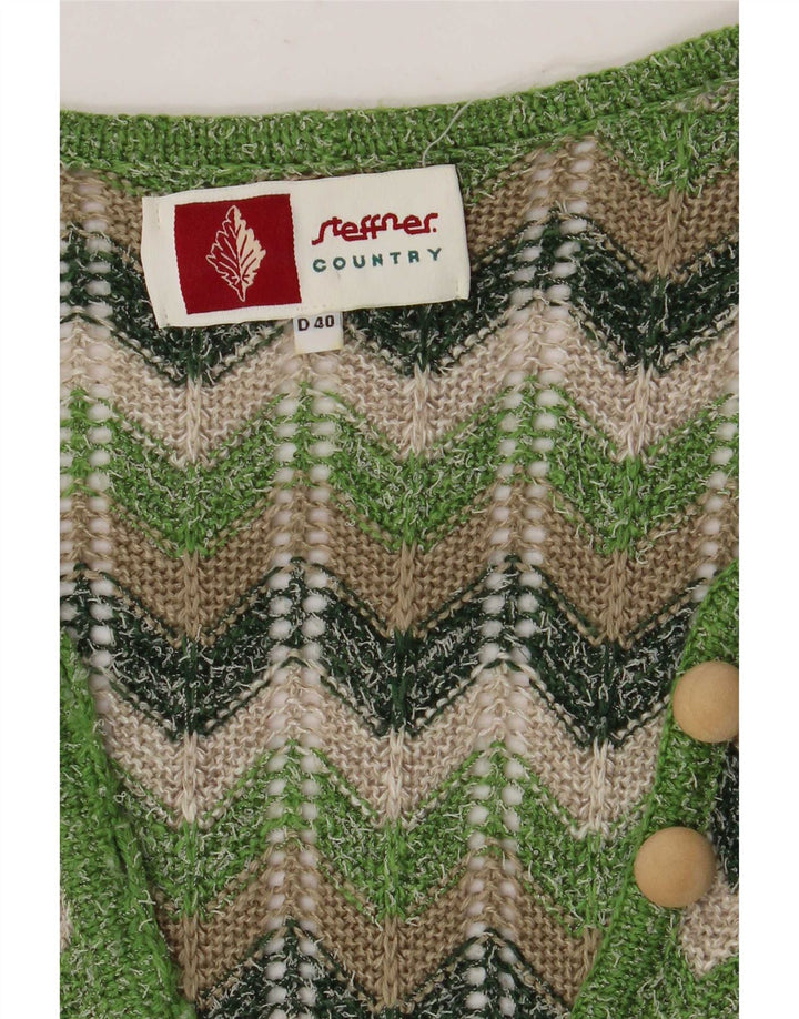 Maglione cardigan corto da donna Steffner EU 40 Chevron verde medio