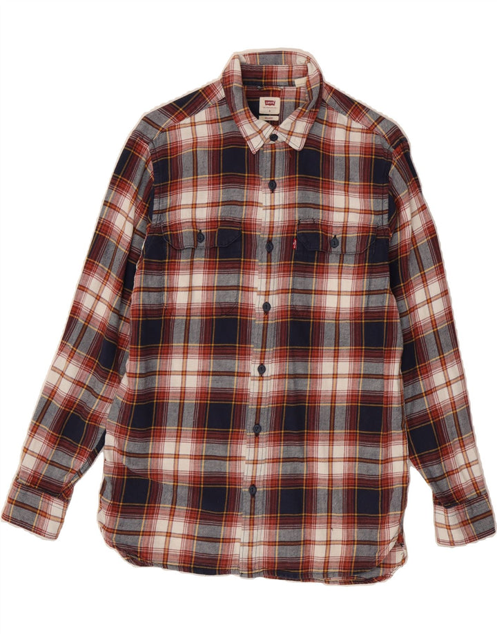LEVI'S Mens Relaxed Fit Flannel Shirt Small Multicoloured Check Cotton Vintage Levi's and Second-Hand Levi's from Messina Hembry 