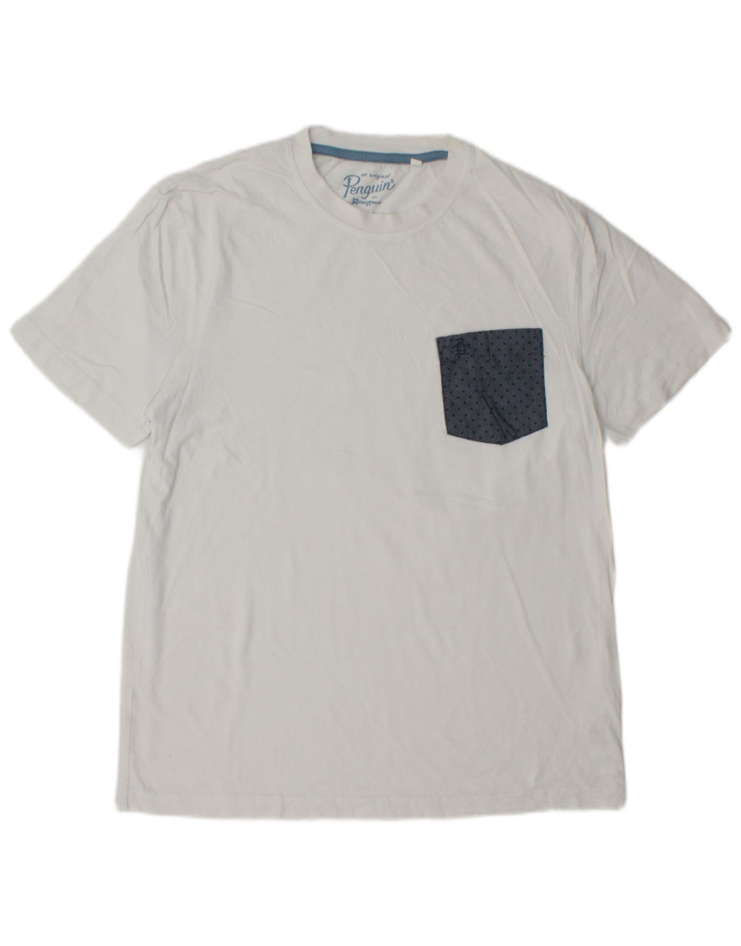 PINGUIN T-shirt da uomo Top grande in cotone maculato bianco