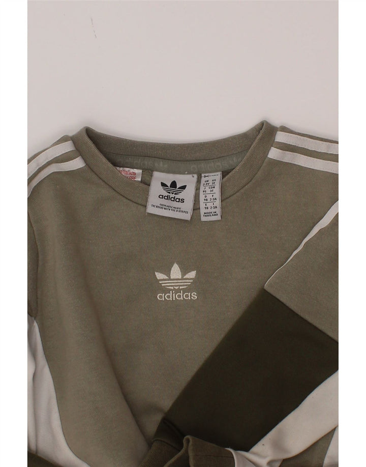 Felpa Adidas da ragazzo, 2-3 anni, colore grigio color block