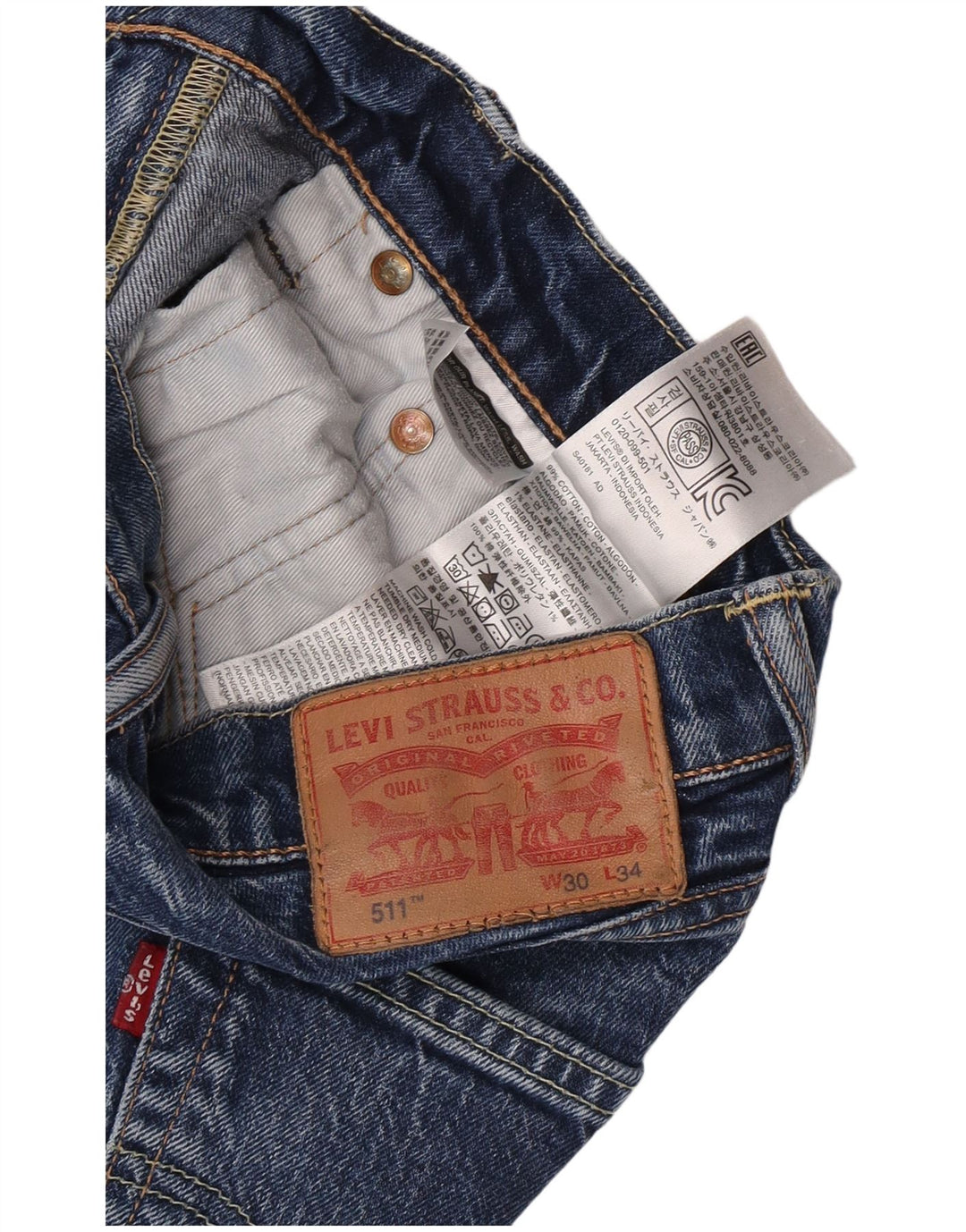 Jeans Levi's Uomo 511 Slim W30 L34 Cotone Blu