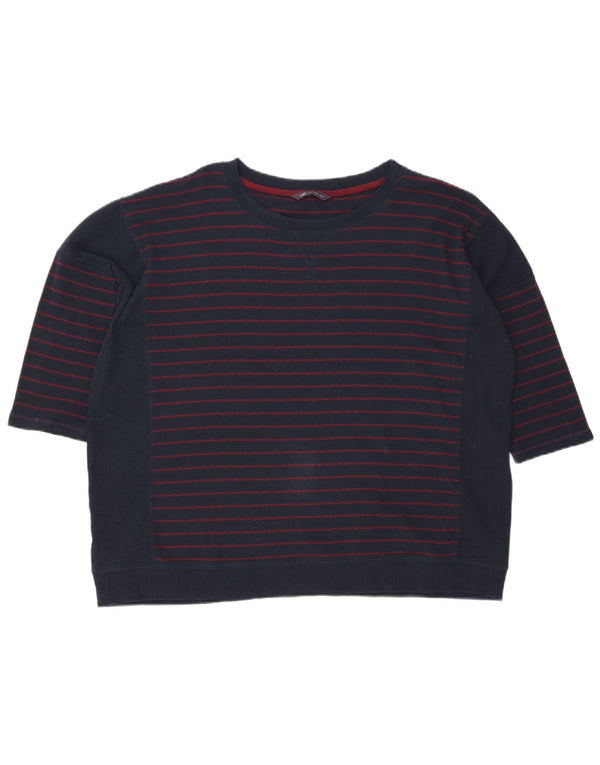 Maglione maglione con scollo a barca da donna Marks & Spencer UK 22 3XL a righe blu navy