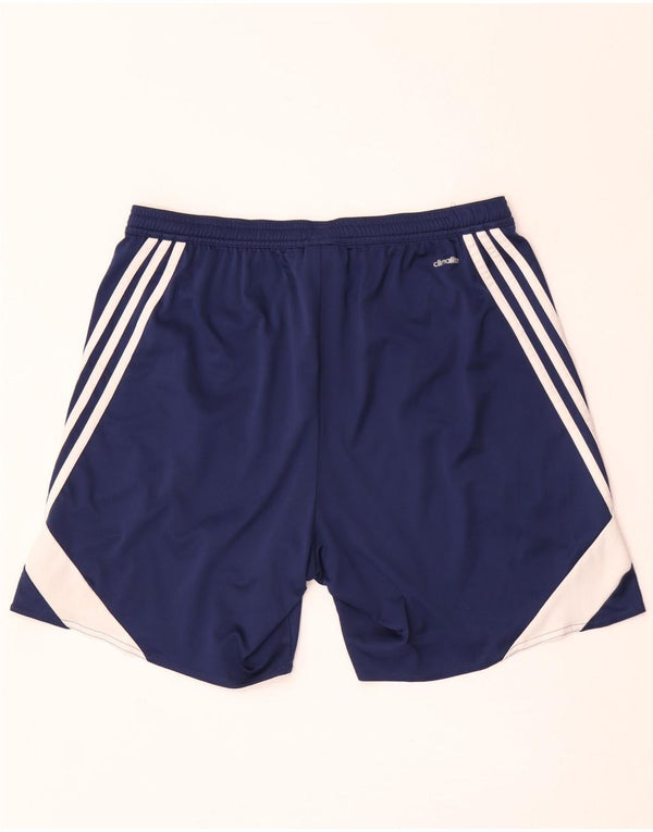 Pantaloncini sportivi Adidas Climalite da uomo di grandi dimensioni in poliestere color block blu navy