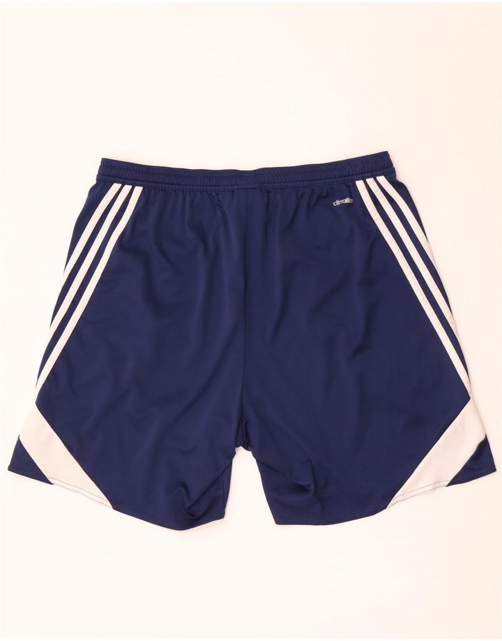 Pantaloncini sportivi Adidas Climalite da uomo di grandi dimensioni in poliestere color block blu navy
