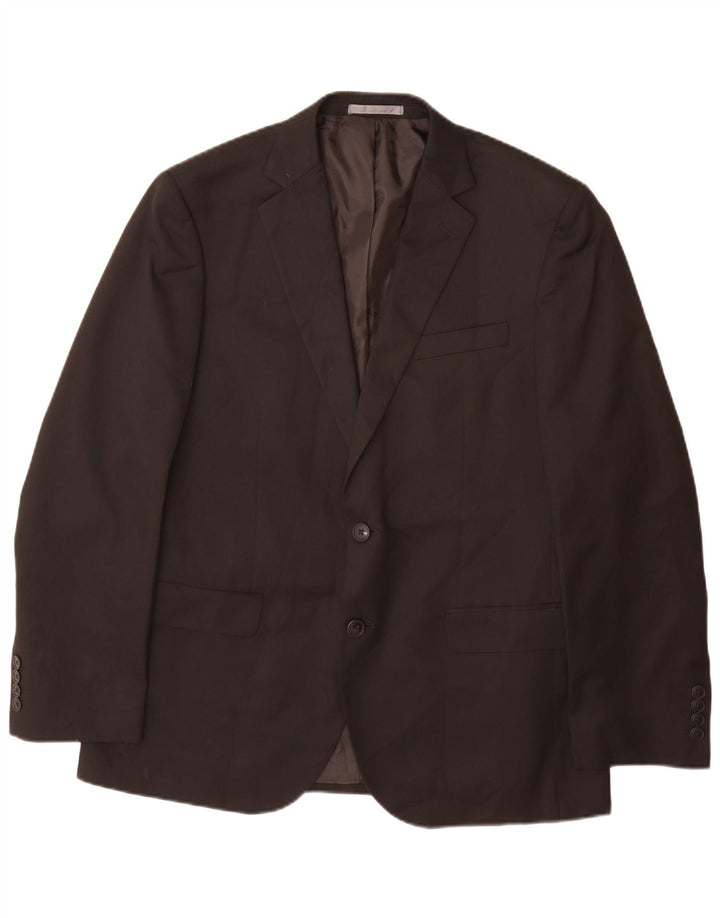 Giacca blazer a 2 bottoni da uomo Marks & Spencer UK 40 grande poliestere nero