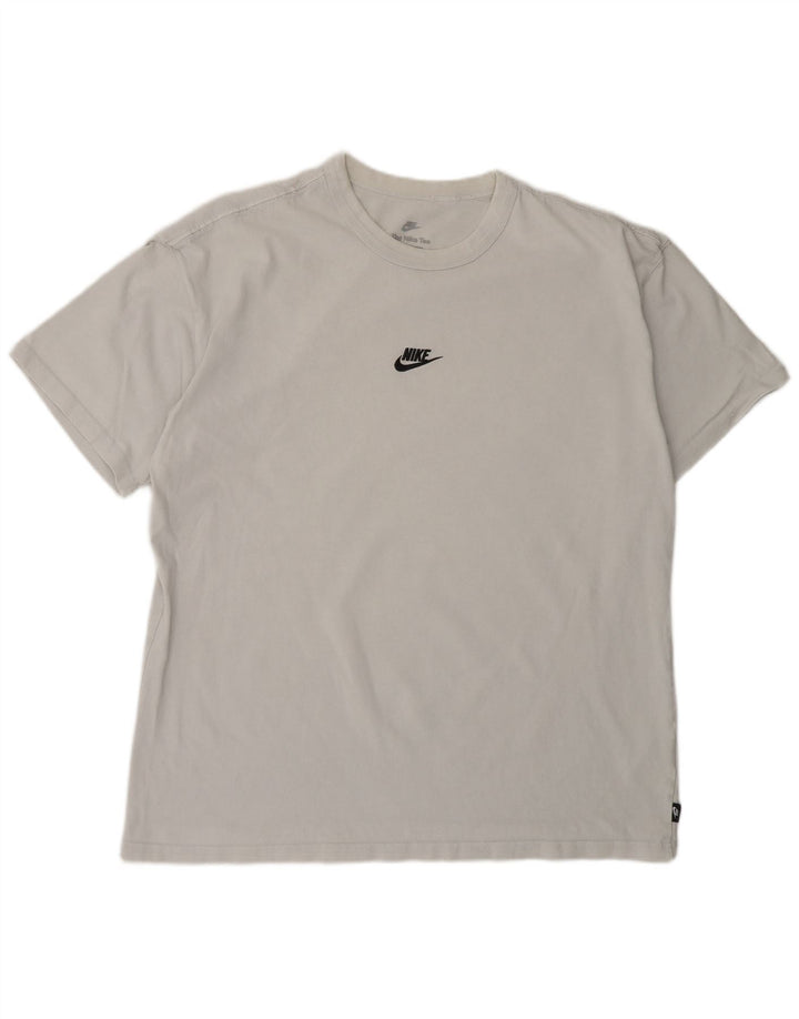 NIKE Mens T-Shirt Top Large Off White Cotton