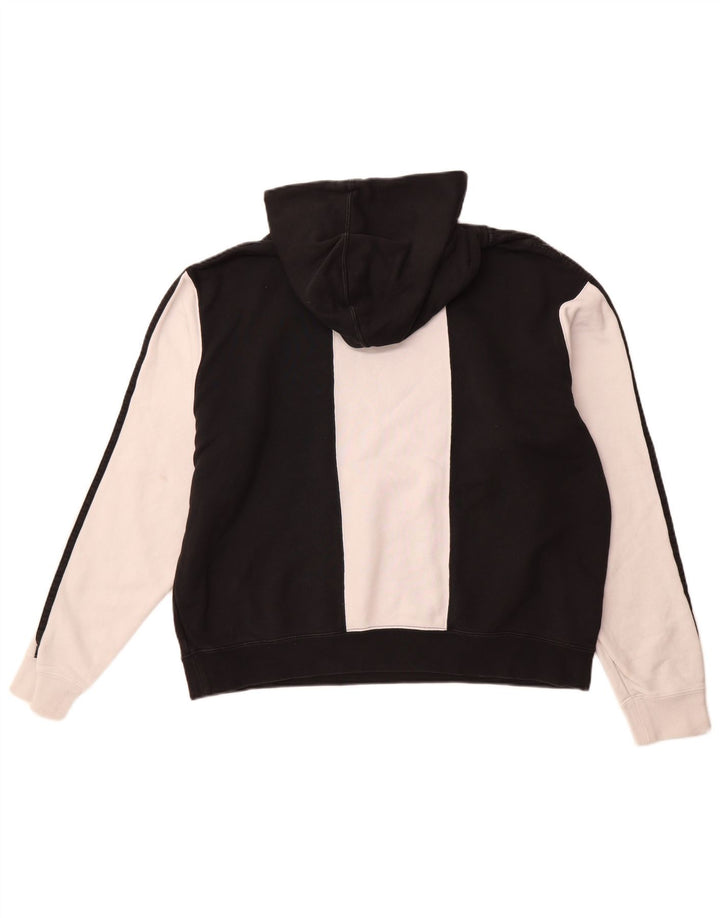 Maglione con cappuccio grafico da uomo ADIDAS grande in cotone color block nero