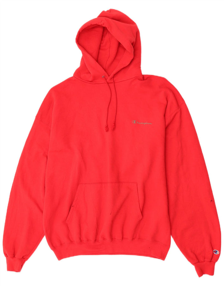 Felpa con cappuccio da uomo Champion XL in cotone rosso