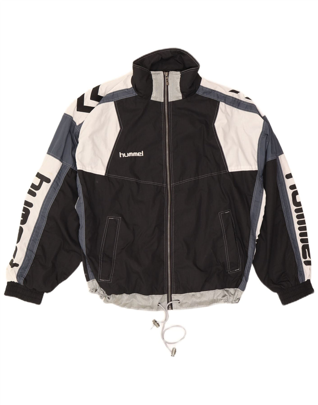 Giacca da tuta grafica da uomo Hummel XL poliestere color block nero