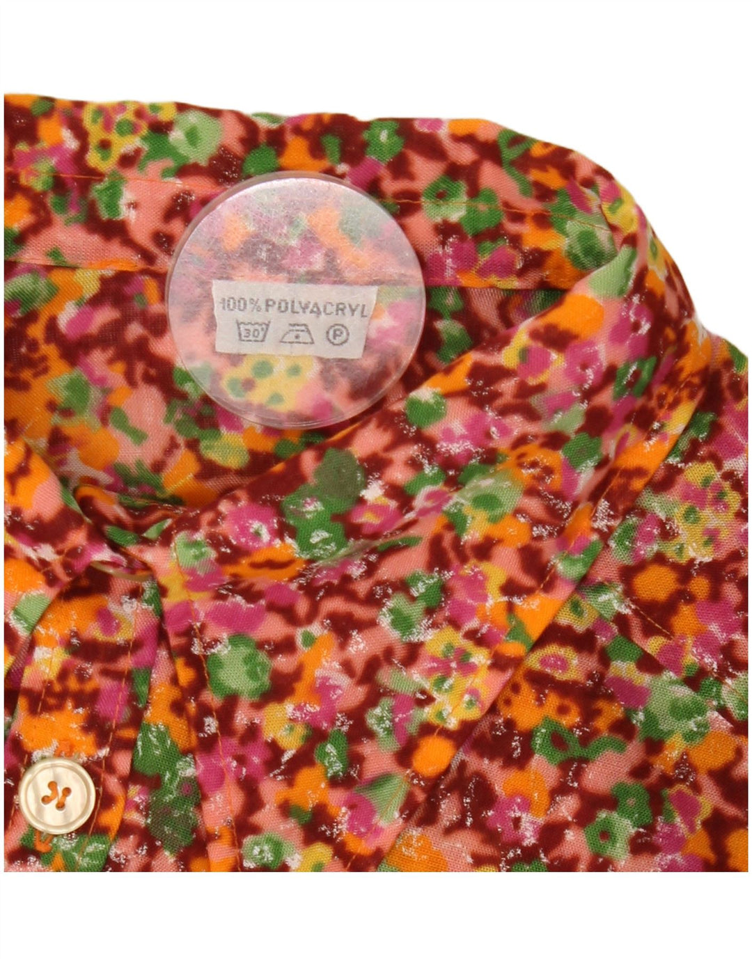 Body vintage da donna a maniche lunghe UK 12 floreale multicolore medio