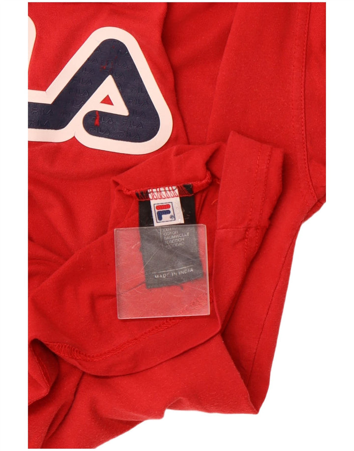 T-shirt grafica da uomo FILA Top rosso medio in cotone