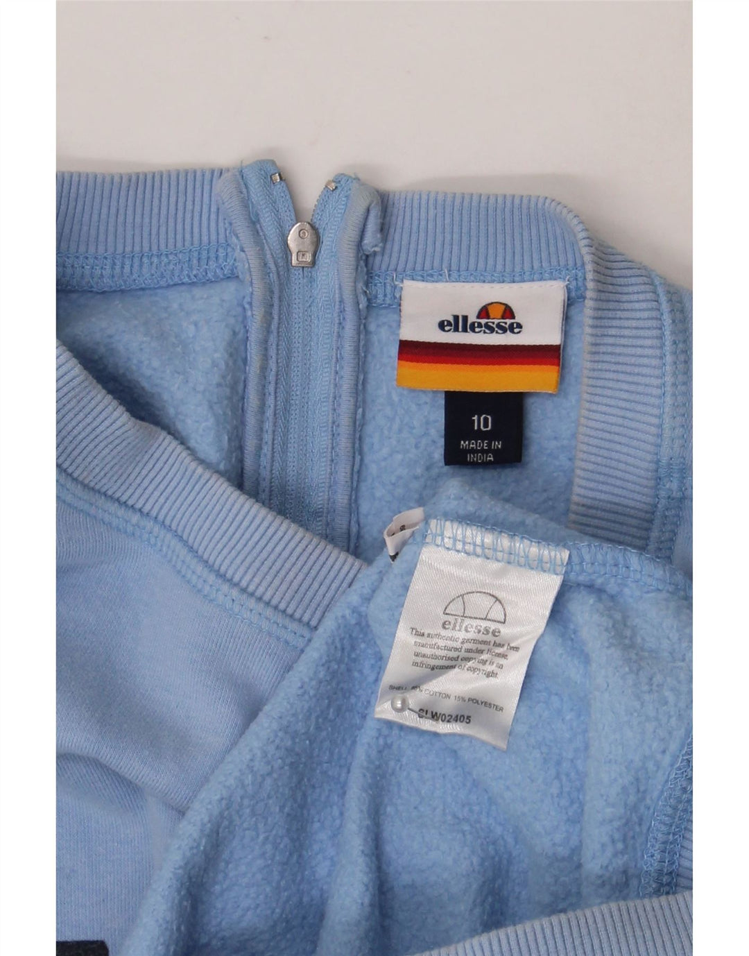 Felpa oversize con grafica da donna Ellesse, maglione UK 10, piccolo cotone blu