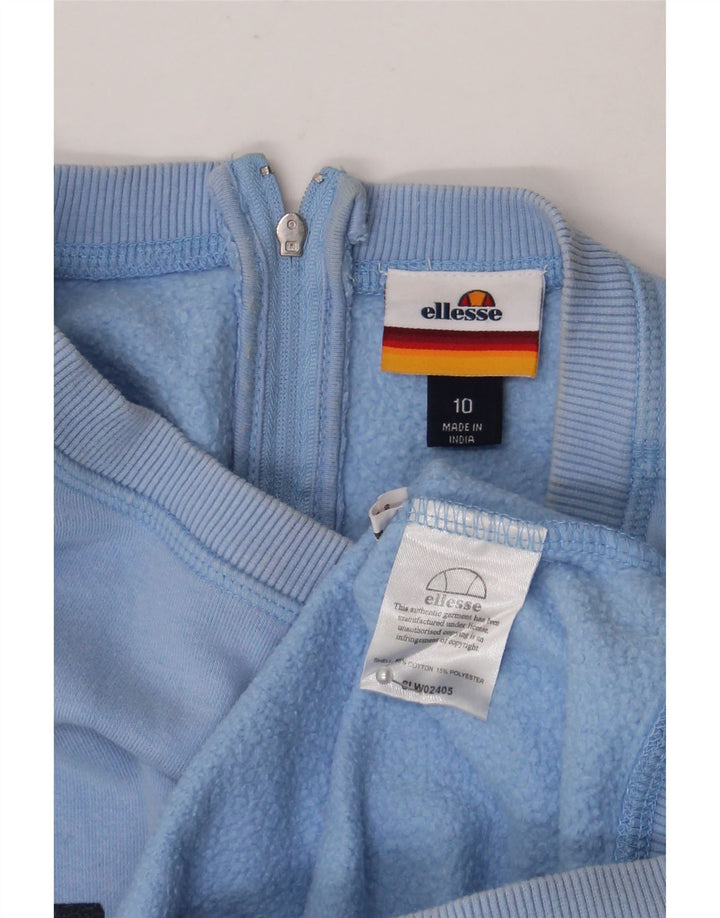 Felpa oversize con grafica da donna Ellesse, maglione UK 10, piccolo cotone blu