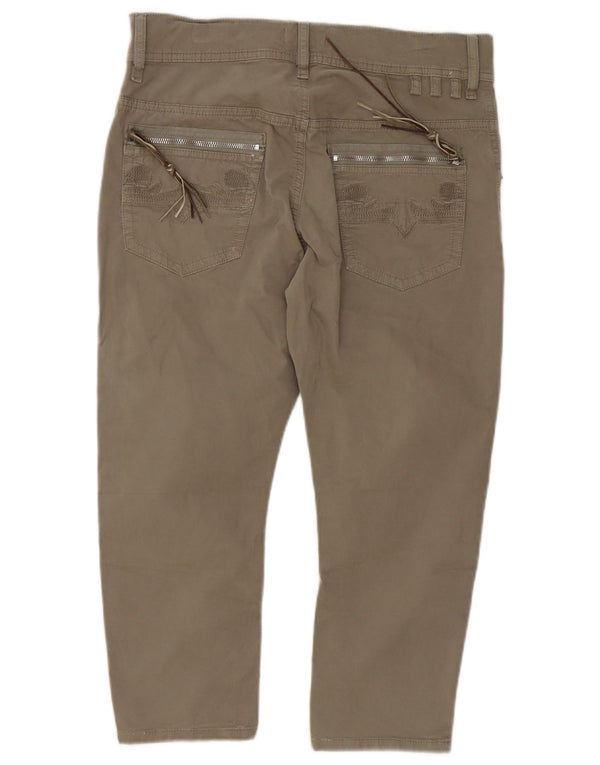 Pantaloni slim capri da donna Diesel W29 L22 cotone kaki