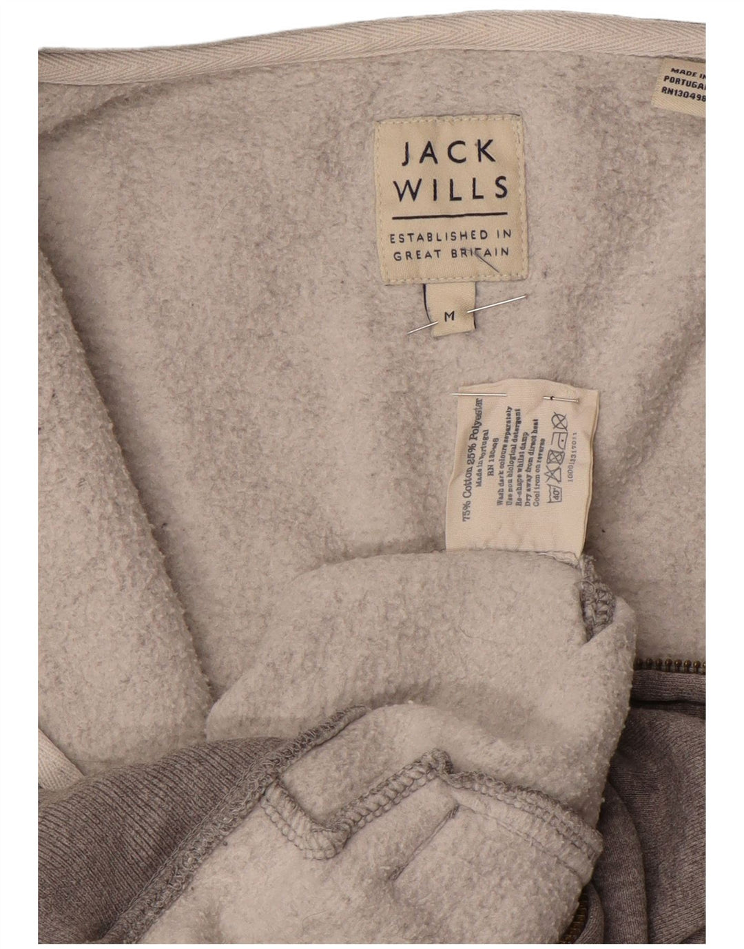 Maglione con cappuccio e zip da uomo Jack Wills in cotone screziato grigio medio