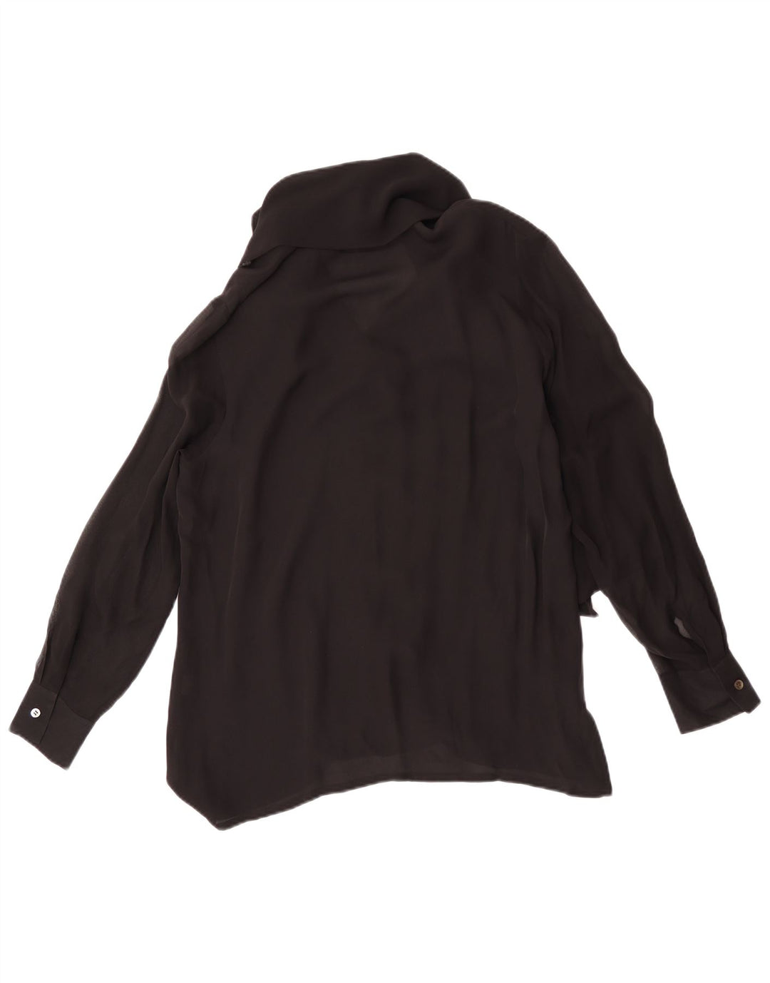 Blunauta Donna Camicia con Cravatta sul Davanti IT 44 Media Seta Nera