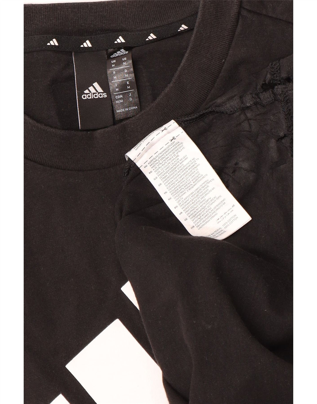 T-shirt grafica da uomo Adidas Top in cotone nero medio