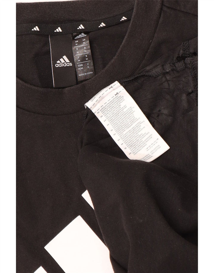 T-shirt grafica da uomo Adidas Top in cotone nero medio