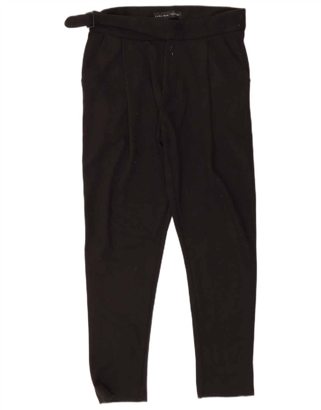 Pantaloni da abito affusolati da uomo Zara medi W31 L27 poliestere nero