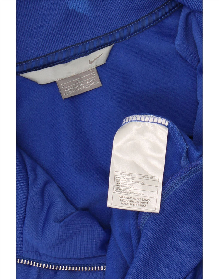 NIKE Mens Tracksuit Top Jacket Large Blue Polyester