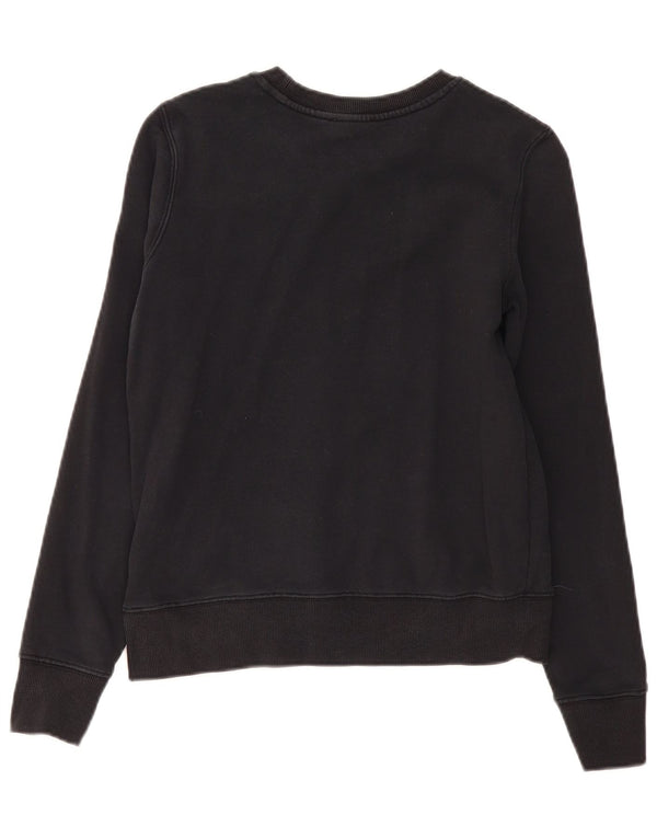Calvin Klein Jeans Womens Graphic Sweatshirt Jumper UK 10 Small Black