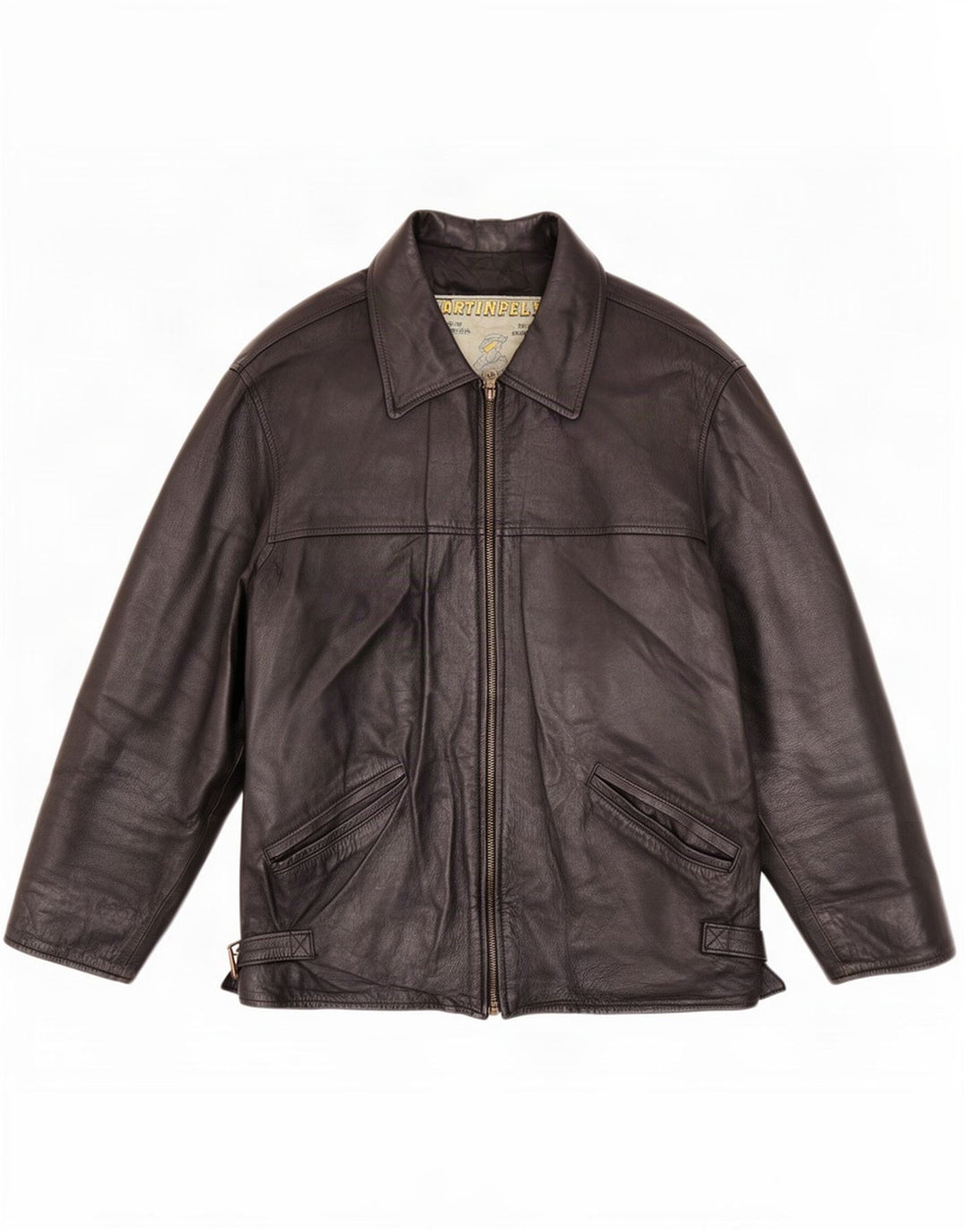Giacca in pelle da uomo vintage IT 48 Medium Black