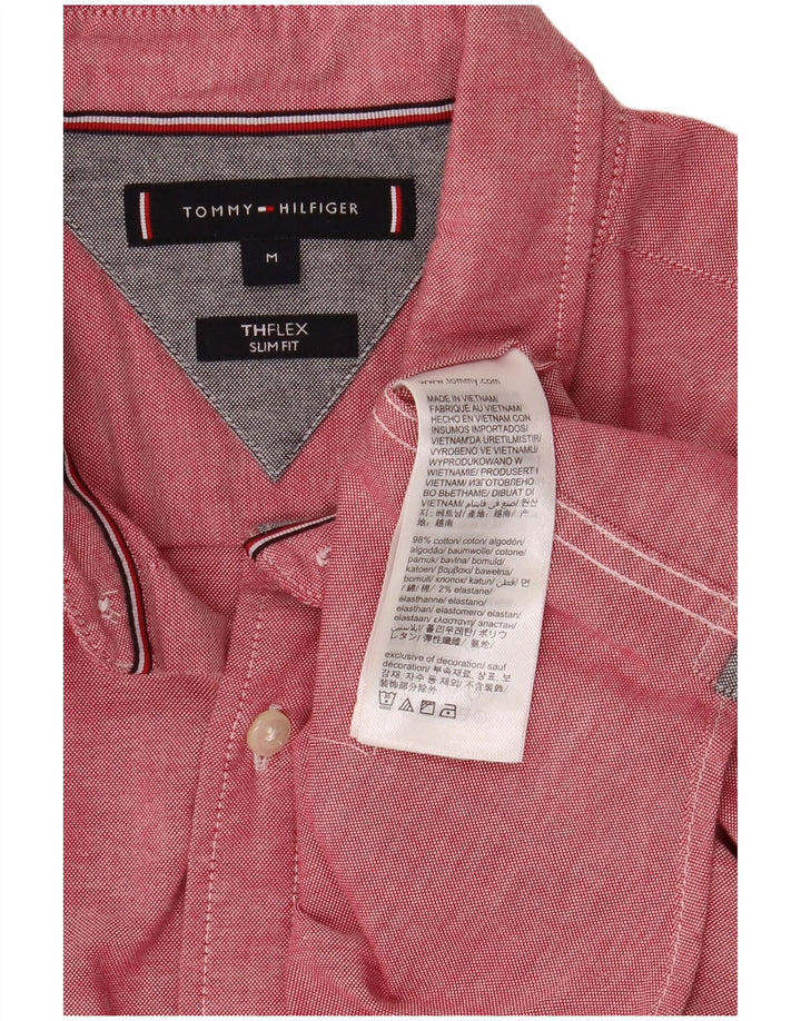 Camicia da uomo Flex Slim Fit Tommy Hilfiger in cotone rosa medio