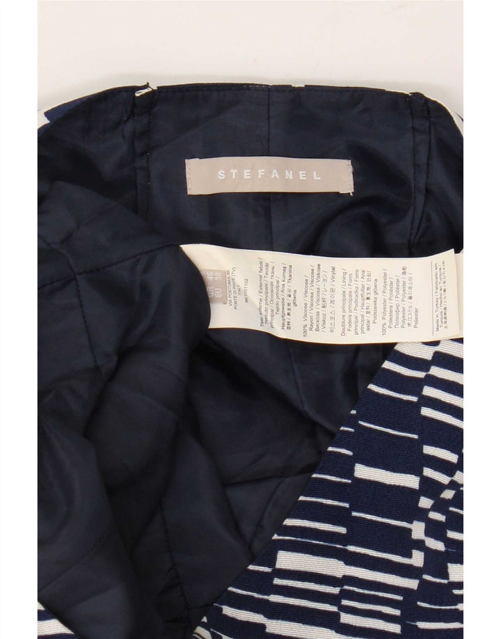 Abito tubino senza maniche da donna Stefanel EU 38 medio blu navy geometrico
