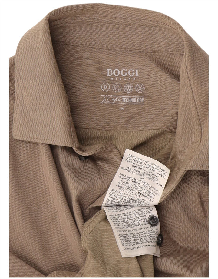 Boggi Mens Shirt Medium Grey Cotton