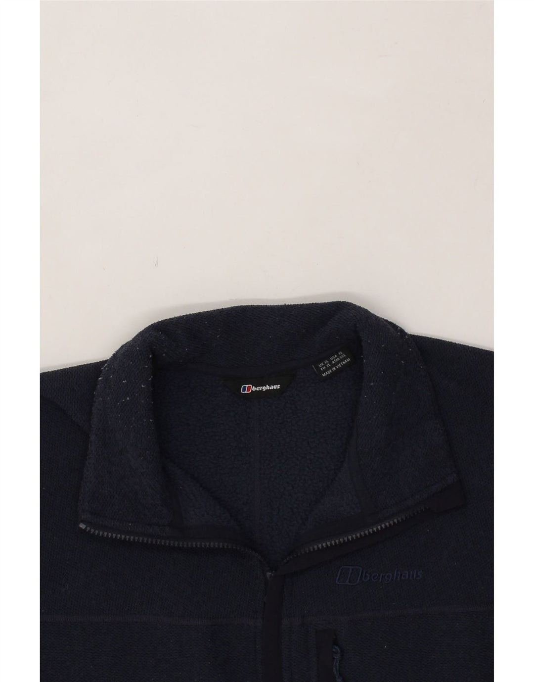 BERGHAUS Mens Zip Neck Sweatshirt Jumper XL Navy Blue Polyester Vintage Berghaus and Second-Hand Berghaus from Messina Hembry 