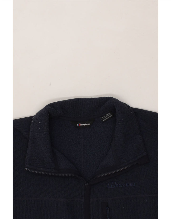 BERGHAUS Mens Zip Neck Sweatshirt Jumper XL Navy Blue Polyester Vintage Berghaus and Second-Hand Berghaus from Messina Hembry 
