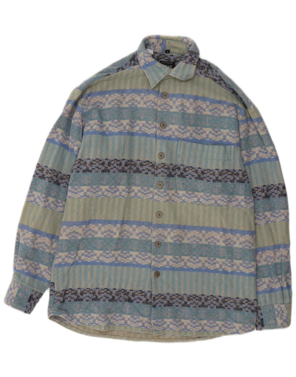 Jean chatel Camicia da uomo overshirt taglia 37/38 piccola geometrica multicolore