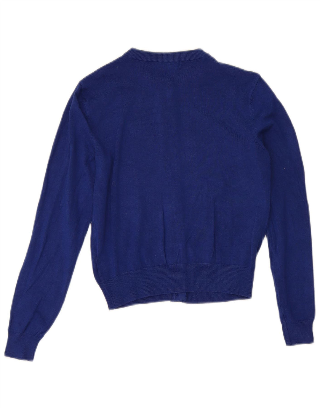 Maglione cardigan corto da donna Marks & Spencer UK 8 piccolo viscosa blu