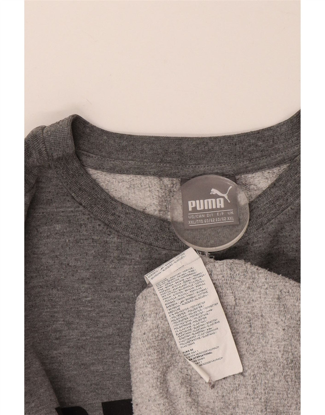 Felpa con grafica PUMA da uomo 2XL in cotone grigio