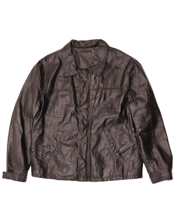 Giacca in pelle da uomo La Pelle IT 58 4XL Nera